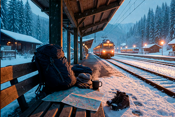 Conexões de Trem na Eslováquia Durante o Inverno